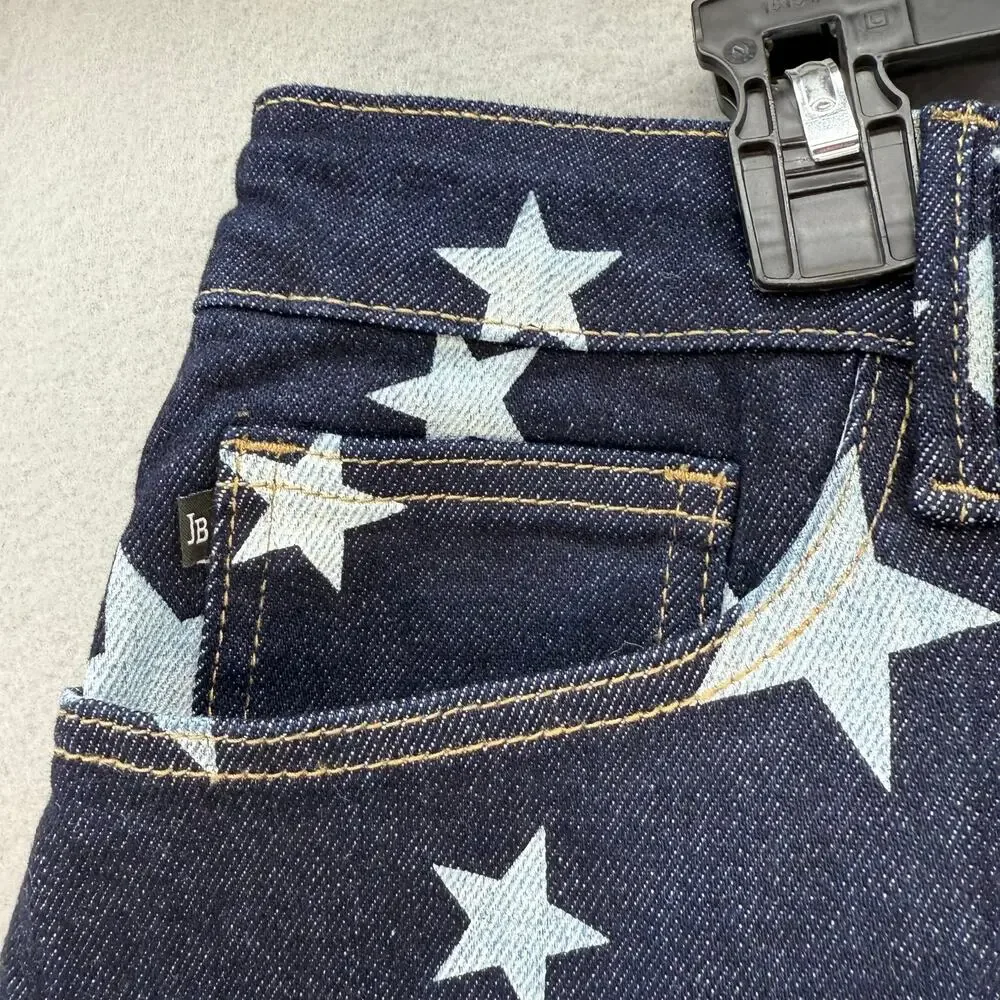 Judy Blue Jeans Women's 20W Dark Blue Star Print Flare Leg Tall Jeans Patriotic - Picture 6 of 15
